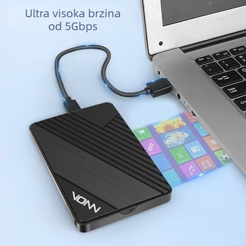 Vanjsko kućište za SSD SATA 2,5 inča, USB 3.0, ABS, do 4 TB, prenosno