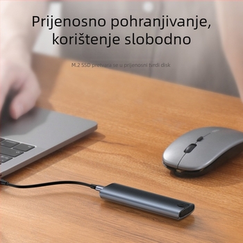Vanjsko kućište za M.2 SSD s dvostrukim protokolom, USB 3.1 Type-C, aluminijska legura za disipaciju topline, 2 TB