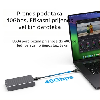 USB4 NVMe M.2 vanjski SSD kućište, aluminijska legura, 40 Gbps, podržava do 8 TB