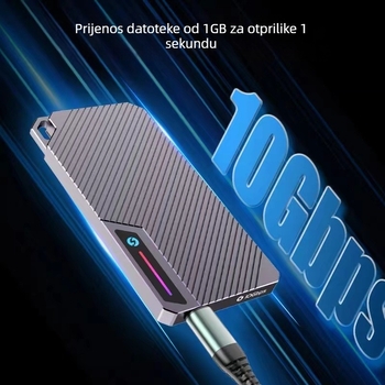 Zebra 007 vanjska kućišta za M.2 NVMe SSD — USB Type-C, 10Gbps, do 2TB, dvostruki protokol kontroler 9210b