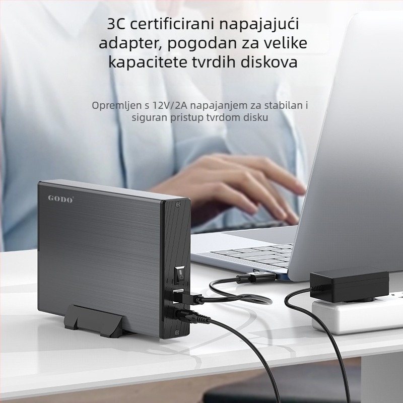 GODO metalna vanjska kutija za tvrdi disk USB 3.0, 3,5 inča, model GD35612, OEM proizvodnja, kapitet 16T