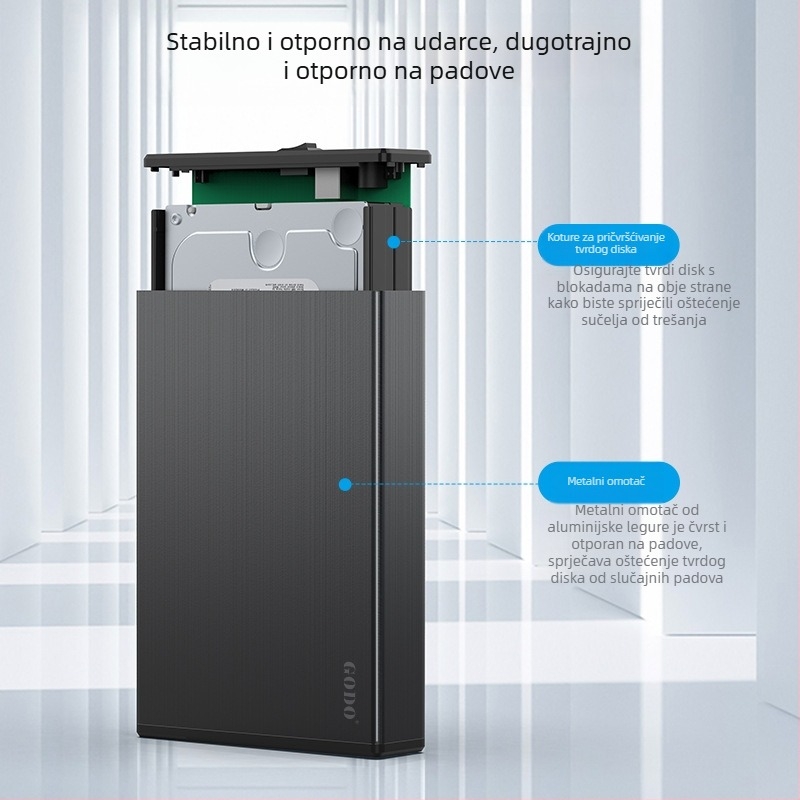 GODO metalna vanjska kutija za tvrdi disk USB 3.0, 3,5 inča, model GD35612, OEM proizvodnja, kapitet 16T