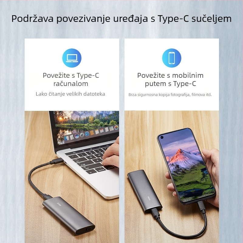 SSK Biao Wang SHE-C321 Vanjska kutija za M.2 NVMe USB 3.1 Type-C Aluminijska Legura 2TB 5Gbps OEM