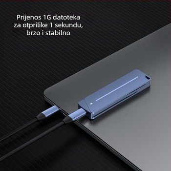 Vanjski SSD kućište s dvostrukim protokolom G/NVMe/NGFF • aluminijska legura • podržava do 8 TB • brzina prijenosa 10 Gbps • model Dem041