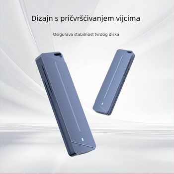 Vanjski SSD kućište s dvostrukim protokolom G/NVMe/NGFF • aluminijska legura • podržava do 8 TB • brzina prijenosa 10 Gbps • model Dem041