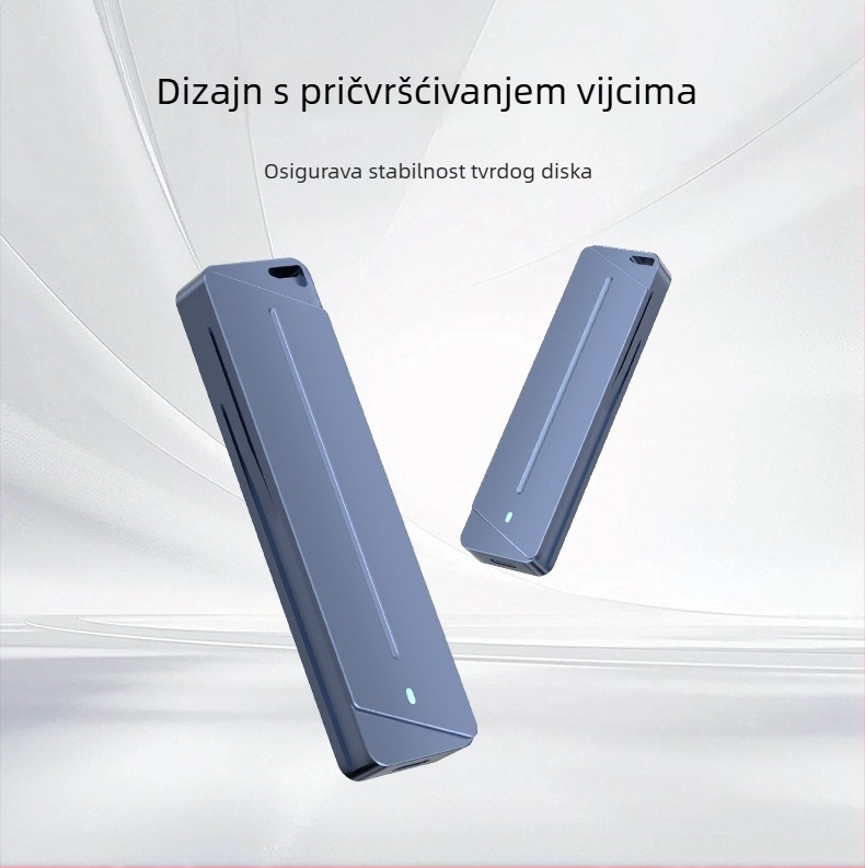 Vanjski SSD kućište s dvostrukim protokolom G/NVMe/NGFF • aluminijska legura • podržava do 8 TB • brzina prijenosa 10 Gbps • model Dem041
