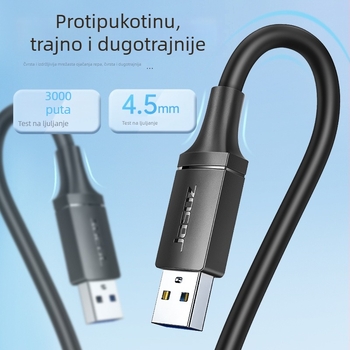 USB 3.0 kabel za podatke, muški–muški, USB A–A, duljina 0,5–3 m, bakar s premazom cinka, nikl premaz, modeli T-D193–T-D197