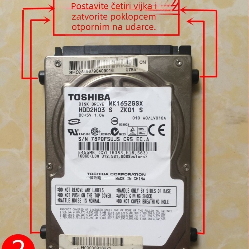 SATA vanjska kućica za tvrdi disk, USB 3.0; kompatibilno sa Seagate i Toshiba; podržava do 2 TB; plastično kućište.