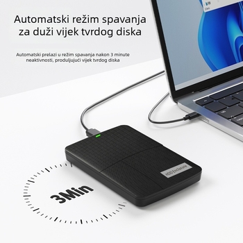 Vanjska kutija za 2,5 inča s dvostrukim ležištem USB 3.0 za SATA pogone (podržava do 6TB; USB 3.0 do 5Gbps; kućište od ABS plastike)