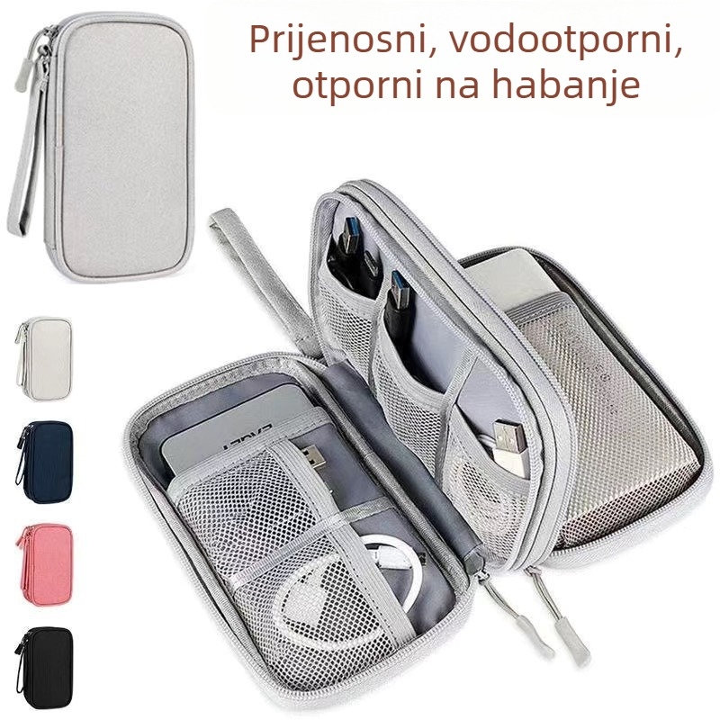 Višestruki organizator elektronike: zaštitna torbica za tvrdi disk, power banku, USB flash disk, slušalice i kabeli