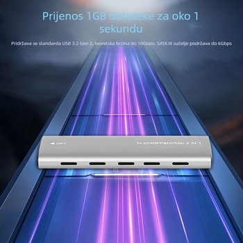 Zeadow ZD-M2350 Kućište SSD M.2 NVMe/NGFF USB 3.1, aluminijski legura, do 2TB, 10Gbps