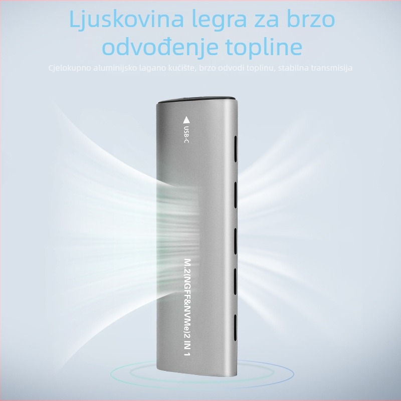 Zeadow ZD-M2350 Kućište SSD M.2 NVMe/NGFF USB 3.1, aluminijski legura, do 2TB, 10Gbps