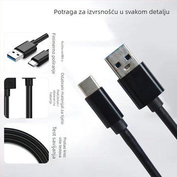 USB-C kabel za podatke i brzo punjenje, USB-C sučelje, 10 Gbps prijenos, do 3A, PVC, jedan konektor
