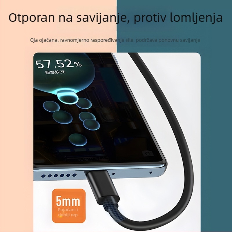 USB-C kabel za podatke i brzo punjenje, USB-C sučelje, 10 Gbps prijenos, do 3A, PVC, jedan konektor