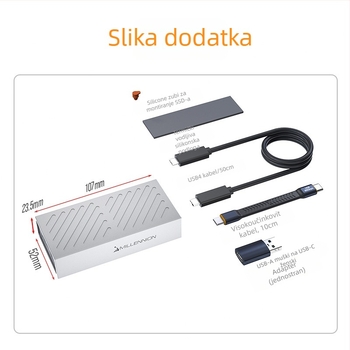 Maihelun vanjsko NVMe kućište za SSD USB4 – 8143, aluminijska legura, USB4 40Gbps, do 8TB, 3800 MB/s