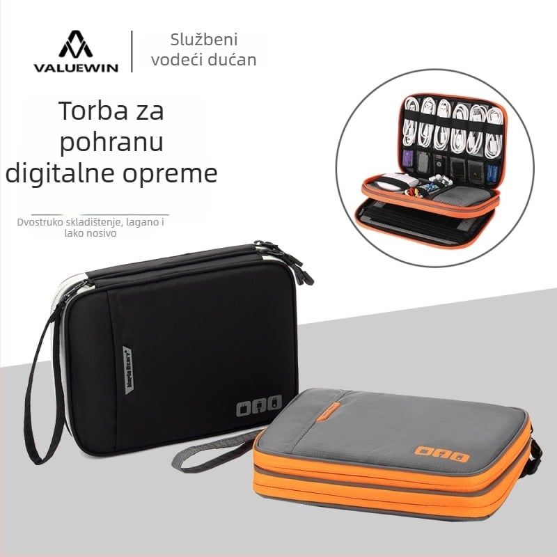 Digitalna višenamjenska torba za kabele, iPad, power bank i tvrdi disk; putni organizator i kozmetička torbica