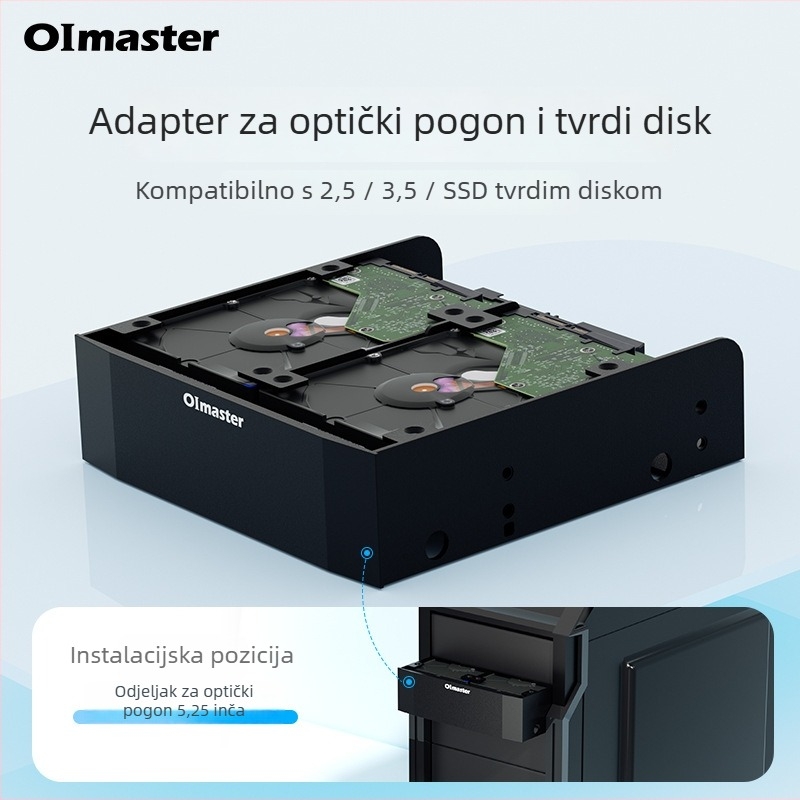 Nosač pretvarača tvrdog diska 5,25 inča u 3,5 inča, ABS, 8 ležišta, model MR-8802N