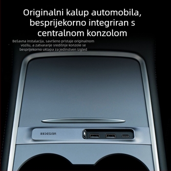 Tesla Model 3/Y USB proširivački docking s USB-A i USB-C izlazima, 3-portni hub, 27W, model T9-2, napajanje preko USB