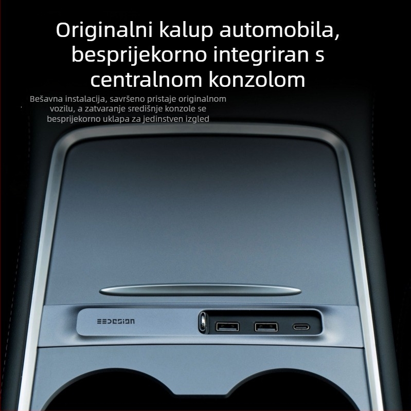 Tesla Model 3/Y USB proširivački docking s USB-A i USB-C izlazima, 3-portni hub, 27W, model T9-2, napajanje preko USB