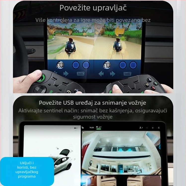 Jiayilian USB 3.0 USB hub za kutiju za rukavice Tesla Model 3/Y, docking stanica, proširenje 1–4 portova