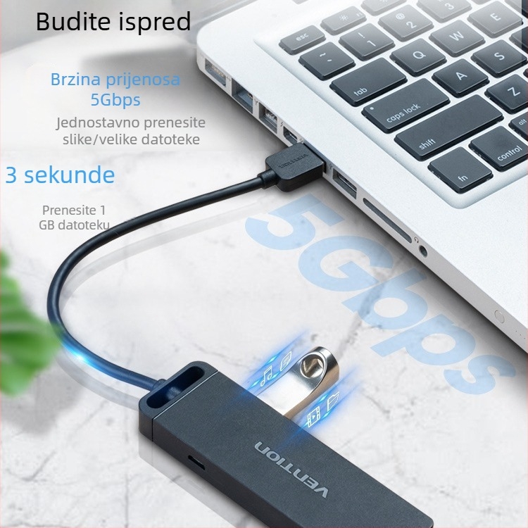 Weixun USB splitter 3.0 1 na 4 USB hub s vanjskim napajanjem, visoka brzina