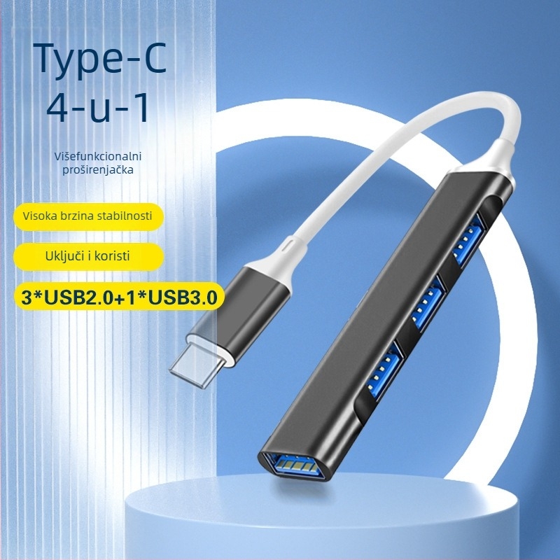 Kuxiang E07 USB-C docking stanica s hubom, 1–4 portovi, bez vanjskog napajanja