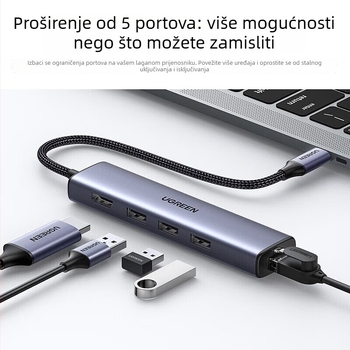 Type-C docking stanica s Gigabit Ethernetom, HDMI izlazom i USB hubom (1–4 portova)