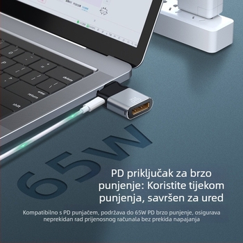 Type-C ženski adapter za HDTV/računalni monitor, 4K@60Hz DP1.4, HD konverzija