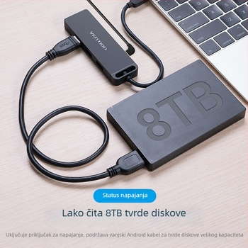 Weixun USB-C 3.0 proširenje i 4-portni hub za prijenosna računala, Type-C adapter