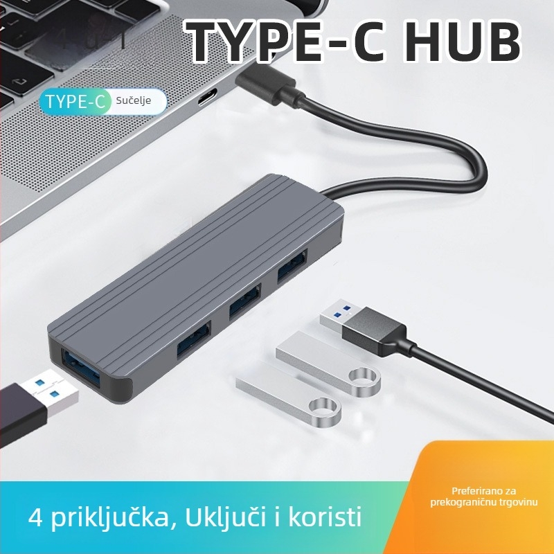 Type-C docking stanica s USB 3.0 hubom, 3 HDMI izlaza, 4K60Hz, aluminijsko kućište