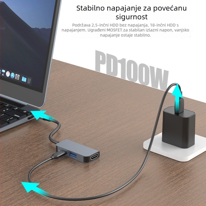 Nova mini USB-C docking stanica za laptop – 3-u-1, HDMI 4K