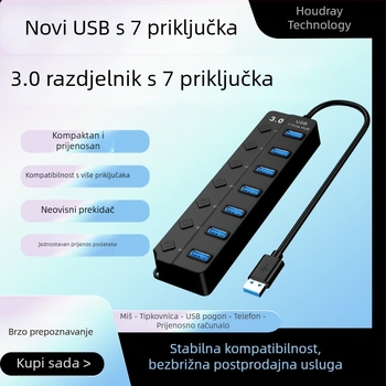 USB hub s 4 porta, docking stanica, vanjsko višestruko sučelje, višenamjenski