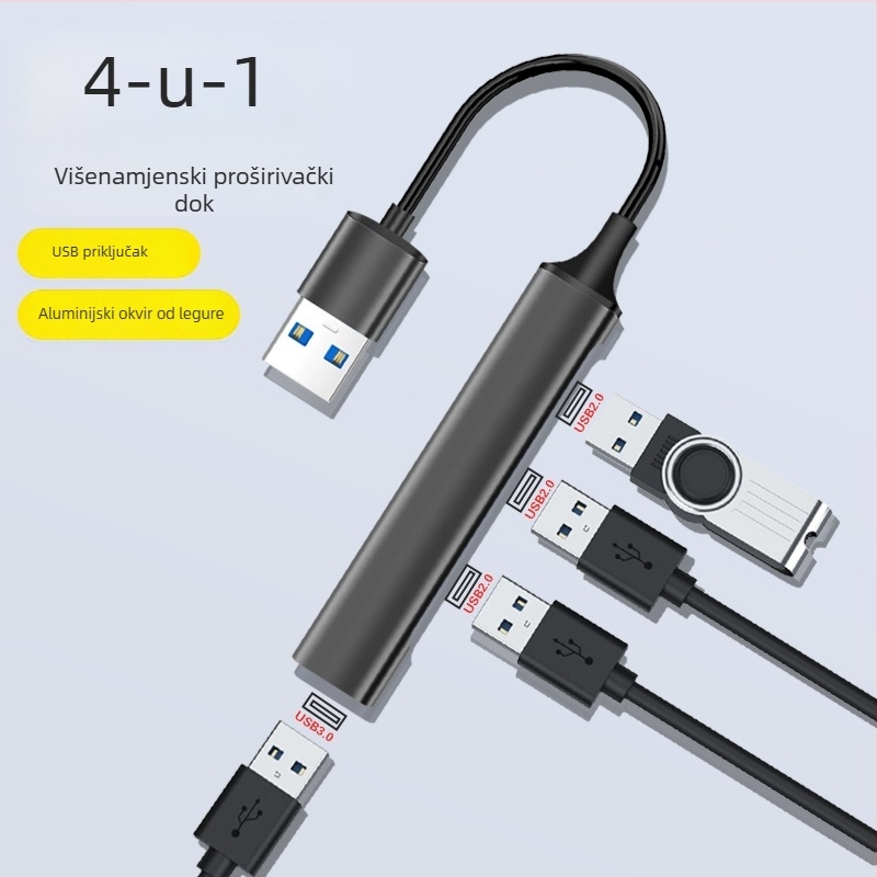 Kuxiang USB 3.0 4-portni hub – napajan preko USB-a (bez vanjskog napajanja)