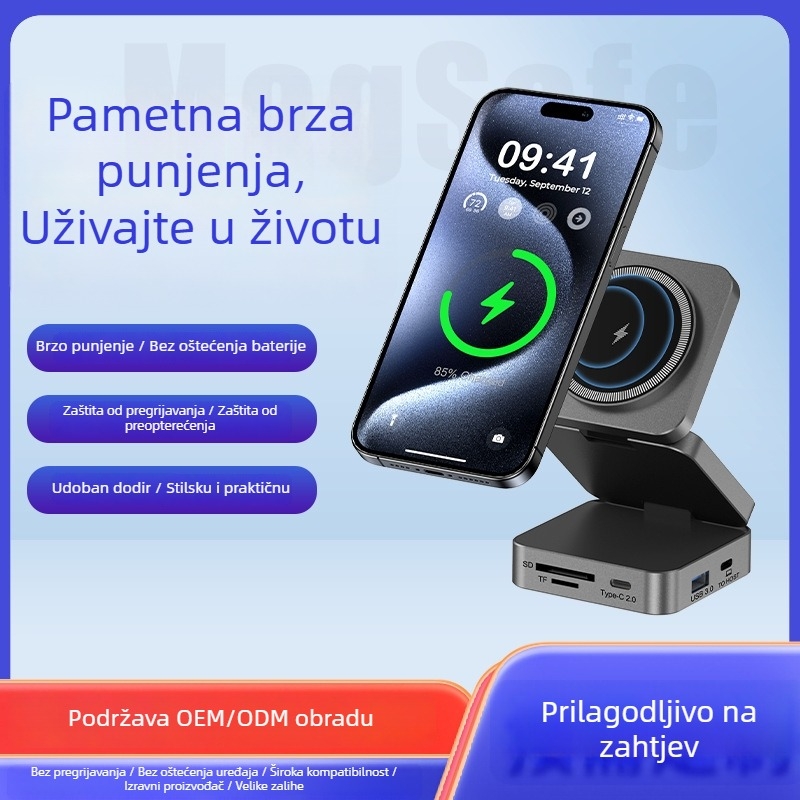 BTJ W18 USB-C 10-u-1 docking hub, 5 Gbps, vanjsko napajanje, kabel 50 cm, Type-C priključak