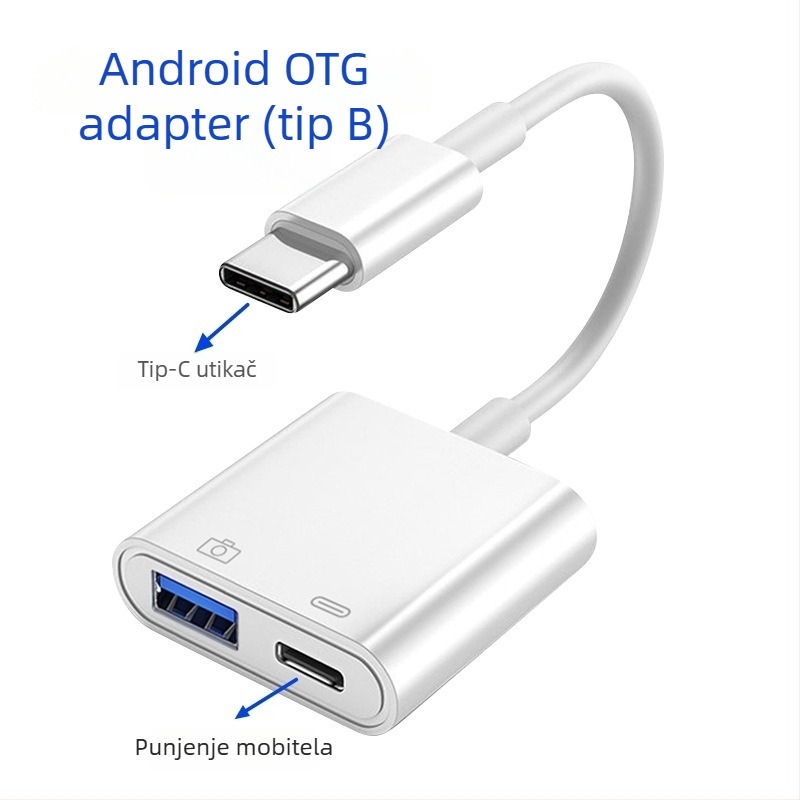 USB-C OTG hub s dva USB 3.0 porta i PD napajanjem