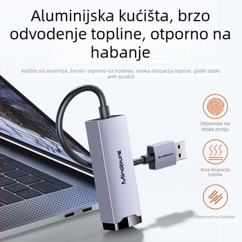 Ur004 USB gigabitna mrežna kartica Realtek RTL8153, USB 3.0, 10/100/1000 Mbps, bez upravljačkog programa