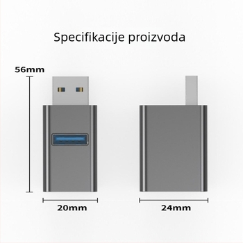 USB 3.0 hub s 3 porta, 5 Gbps, napajanje preko USB-a (bez vanjskog napajanja)