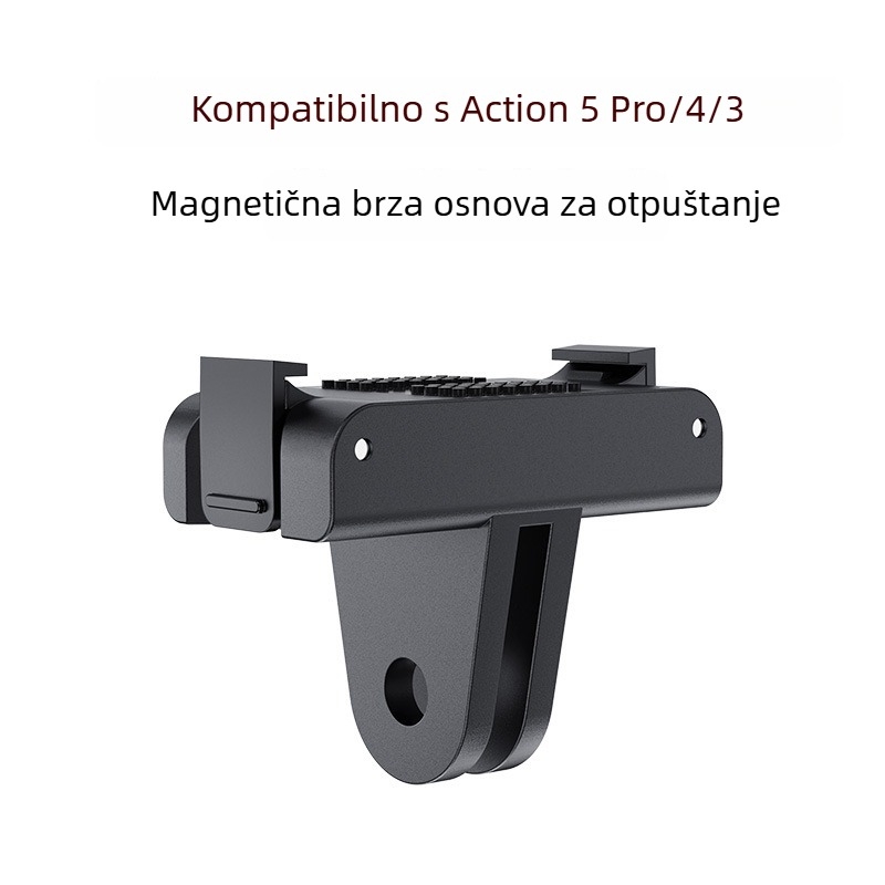 Magnetska baza brzog otpuštanja za DJI Action kamere — univerzalna kompatibilnost; silikonska-ABS konstrukcija; branda Three eights