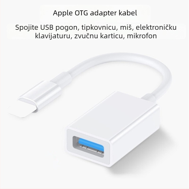 General Line Apple OTG adapter s USB 3.0 kabelom za povezivanje USB flash diska, pametnog telefona i tipkovnice