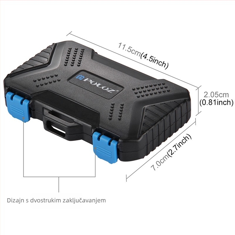 PULUZ PU5002 Vodootporna kutija za memorijske kartice za fotoaparat – podržava 4 CF, 8 SD, 12 TF kartica