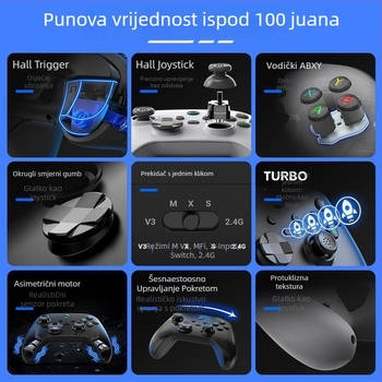 Bežični gamepad s Type-C sučeljem za PC – početna razina (Sučelje: Type-C; Povezivanje: bežično; Ciljana skupina: PC; Kategorija: Ulazna razina)