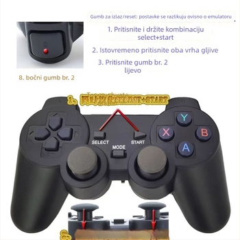M8 igraća konzola za televizor s bežičnim dvostrukim kontrolerom i arcade joystickom, HD retro