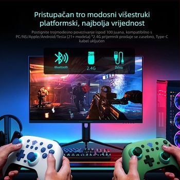Bežični Switch kontroler s Bluetoothom za PC, Android i iOS – joystick s Hall senzorom