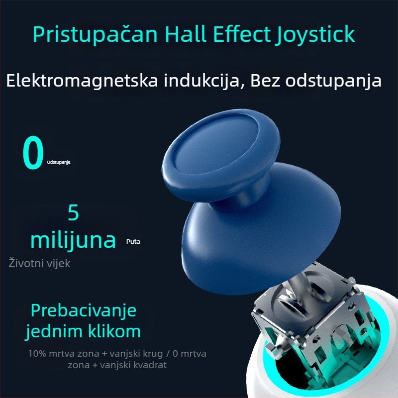 Bežični Switch kontroler s Bluetoothom za PC, Android i iOS – joystick s Hall senzorom