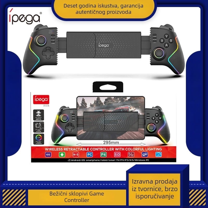 Igraći kontroler Ipega PG-9122 (Bežični Bluetooth, USB-C, RGB rasvjeta, vibracija, izvlačni dizajn)