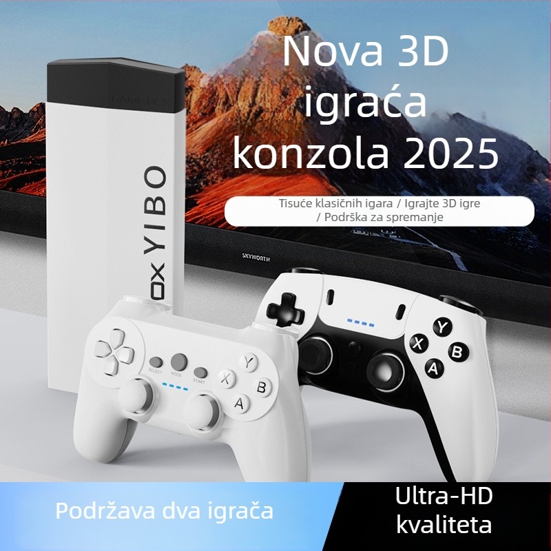 Kućna igraća konzola H10, 128 GB memorije, HDMI sučelje, bežični 2.4G, dvostruki igrač