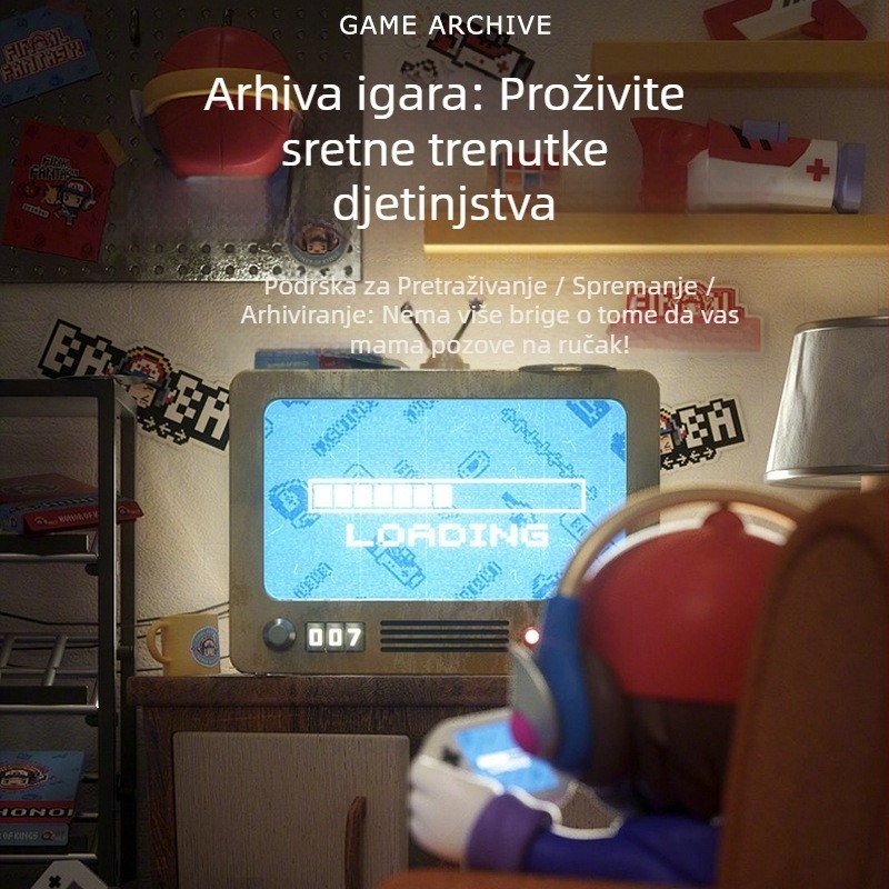 Kućna igraća konzola H10, 128 GB memorije, HDMI sučelje, bežični 2.4G, dvostruki igrač