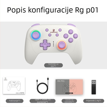 AMPOWN RGP01 gamepad — Bežični višenamjenski kontroler s Bluetooth 5.3/2.4G, USB, vibracija, RGB osvjetljenje