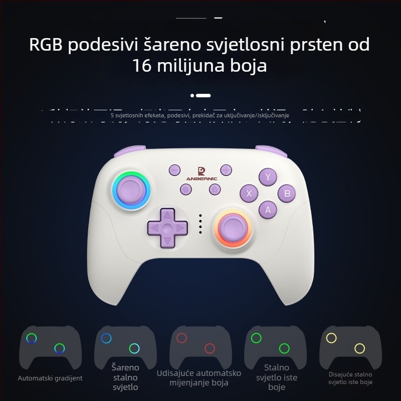 AMPOWN RGP01 gamepad — Bežični višenamjenski kontroler s Bluetooth 5.3/2.4G, USB, vibracija, RGB osvjetljenje