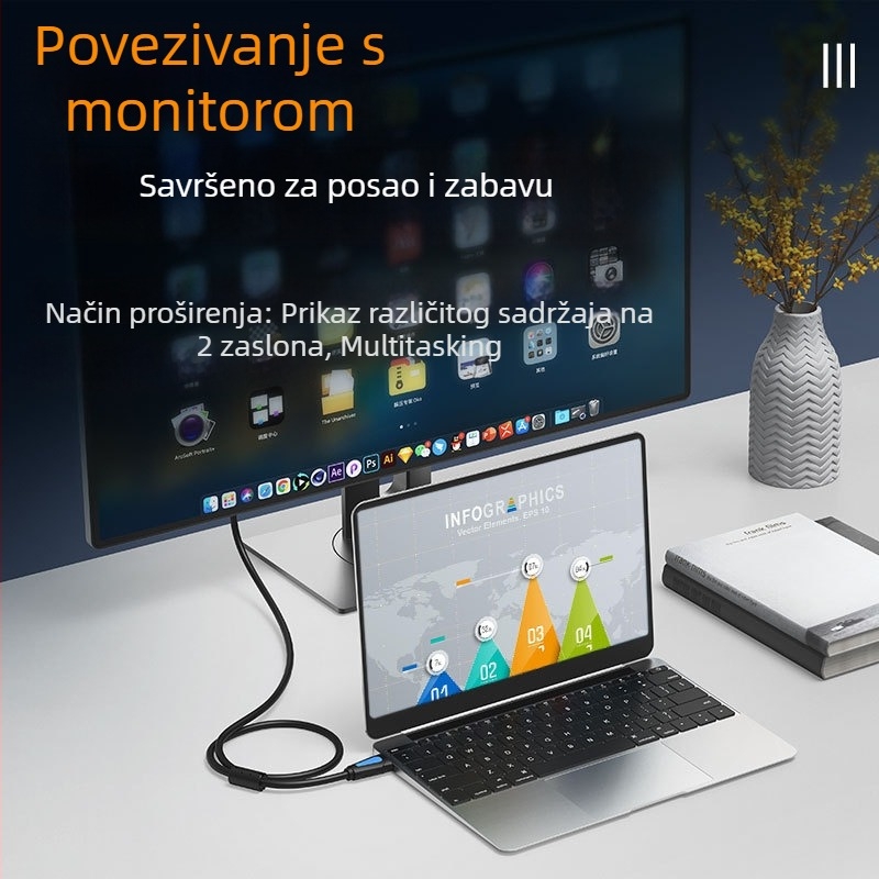HDMI 2.0 kabel, 4K za PC/TV/projektor/monitor, pozlaćeni konektori, duljina 1,5 m